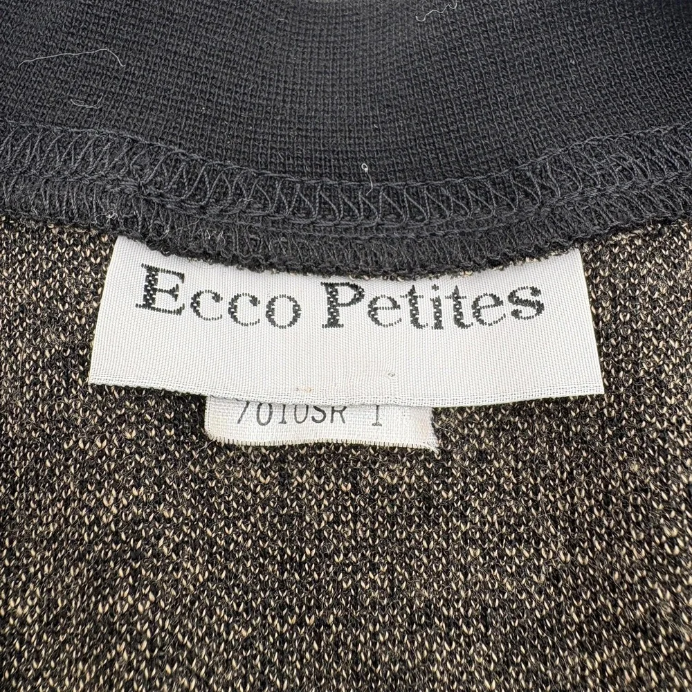 Ecco Petites Cardigan Sweater Womens Size Brown Black V Neck Pockets - Picture 3 of 8